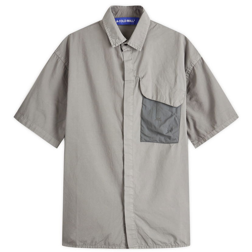 Skjorte A-COLD-WALL* A-COLD-WALL* Brunswick Short Sleeve Shirt, Size Large Grå | ACWMSH167-GRYGRN