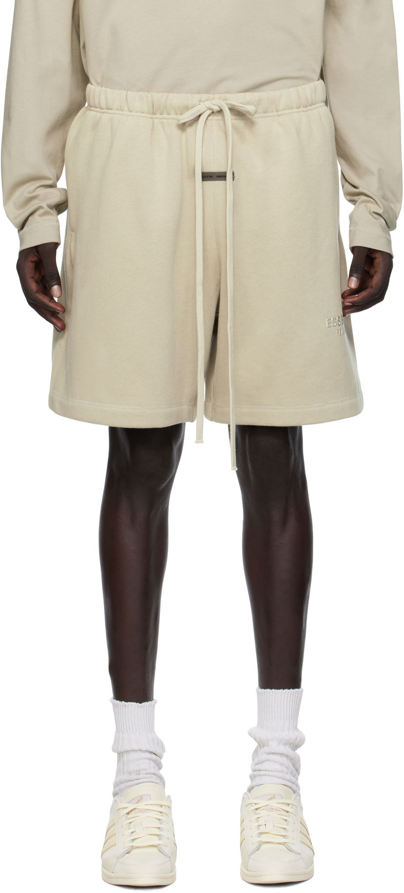 Shorts Fear of God Fear of God ESSENTIALS Fleece Soccer Shorts Beige | 160SP252006F