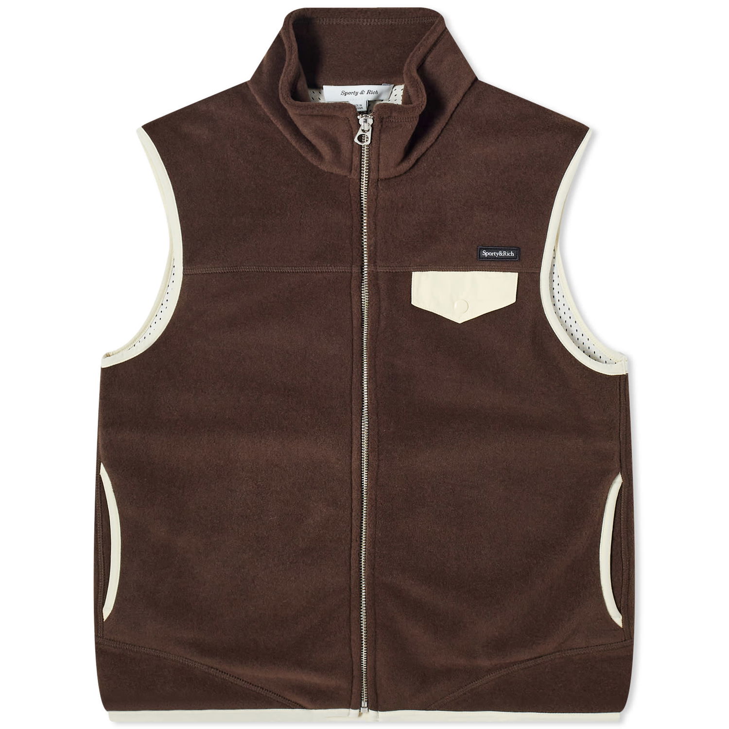 Vest Sporty & Rich Zipped Polar Fleece Vest Brun | JAAW2336CH-BRO, 0