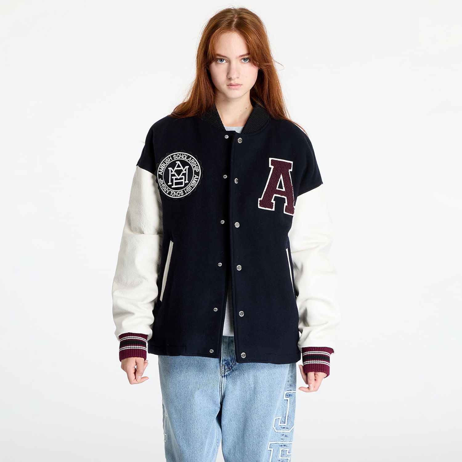 Jakke Ambush Stadium Jacket UNISEX Navy/ Russet Brown Brun | BMEK002F24FAB0014628, 1
