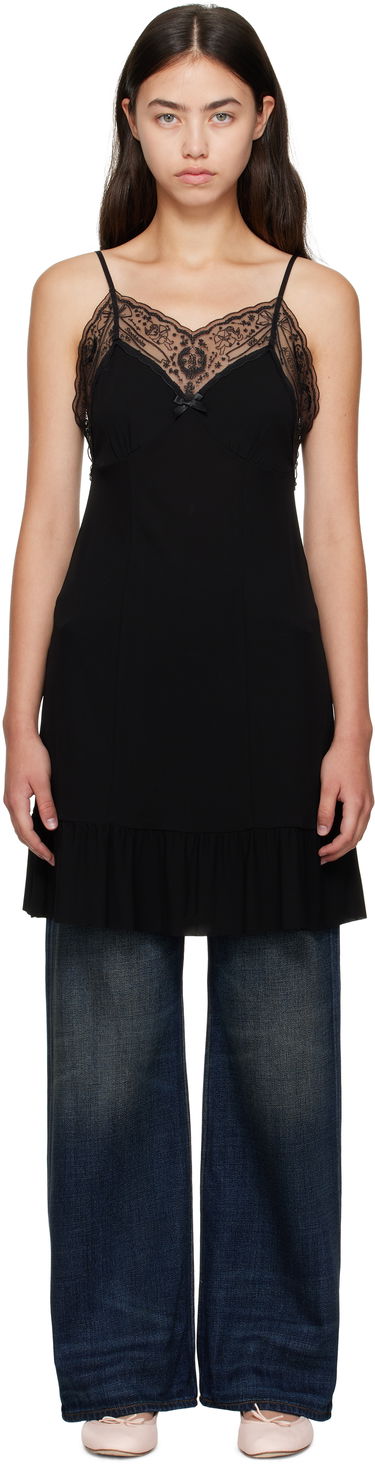 Kjole Acne Studios Lace-Trim Strap Minidress Sort | A20829-, 0