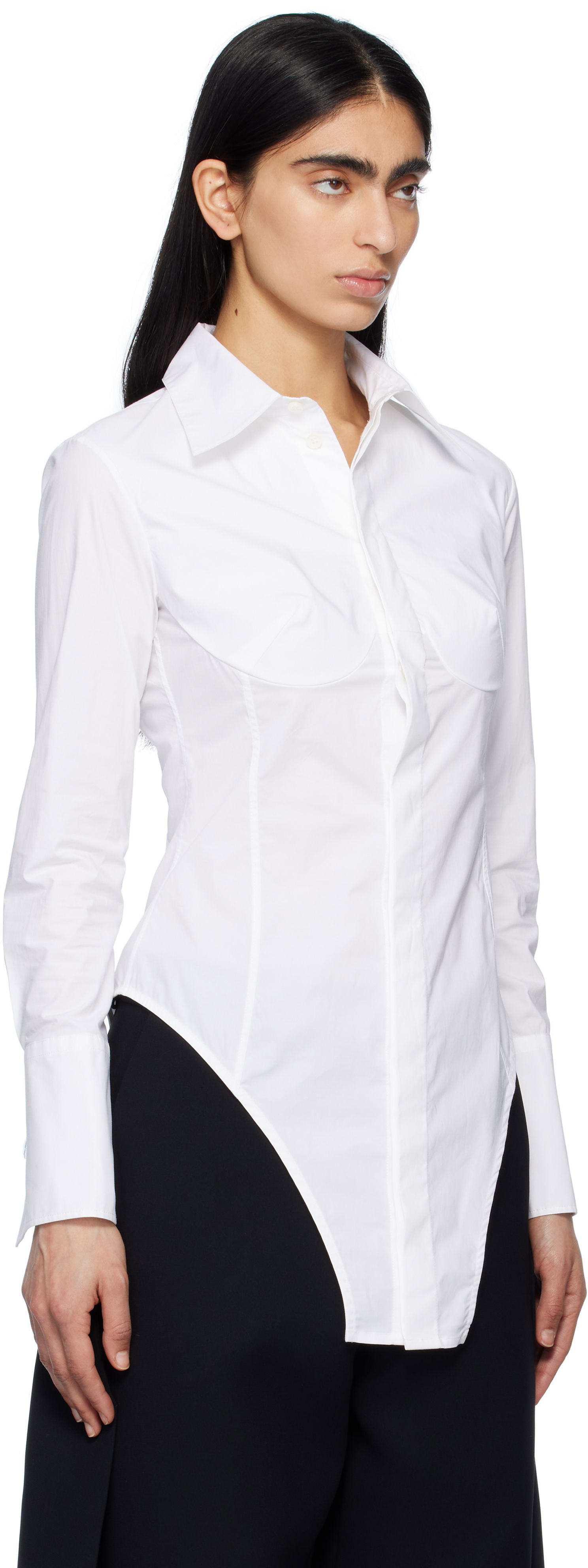 Skjorte Jean Paul Gaultier Jean Paul Gaultier Bodysuit Shirt Hvid | 25/34-F-CH097-C071-01, 1