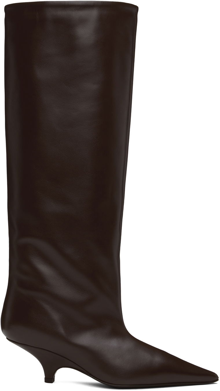 Sneakers og sko TOTEME Wedge-Heel Knee Boots Brun | 244-WAS0192-LE0014, 0