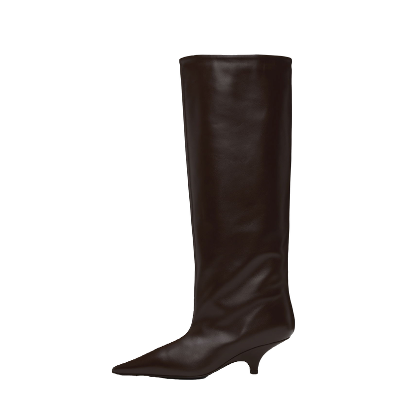 Sneakers og sko TOTEME Wedge-Heel Knee Boots Brun | 244-WAS0192-LE0014