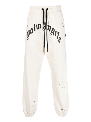 Joggingbukser Palm Angels GD Glittered Logo Sweatpants Hvid | PMCH011F22FLE0030310