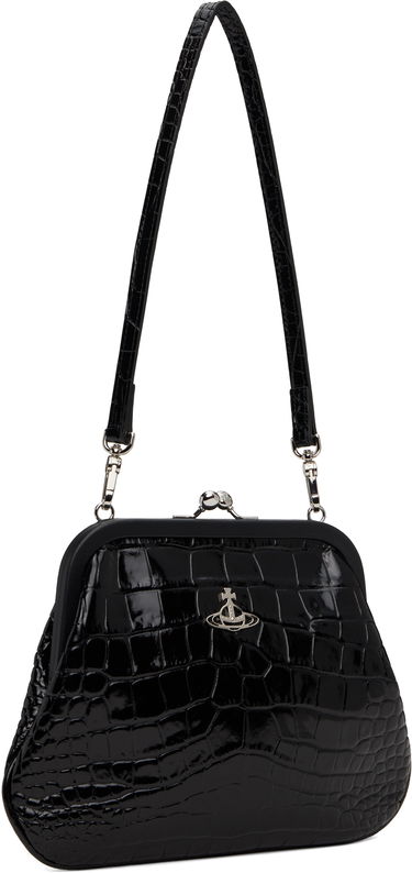 Håndtaske Vivienne Westwood Vivienne Westwood Vivienne's Crocodile Embossed Clutch Sort | 4B01000AW-L0098-, 1