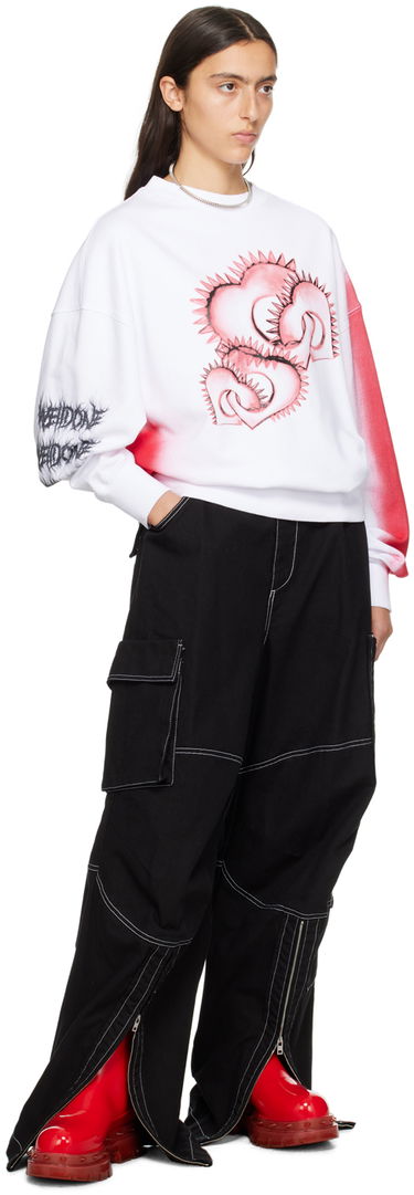 Sweater We11done Printed Sweatshirt Hvid | WD-TS3-23-710-U-WH, 3