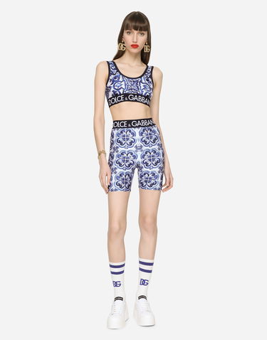 Shorts Dolce & Gabbana Dolce & Gabbana Majolica Jersey Cycling Shorts Blå | FTCKCTHPGABHY3TN, 1