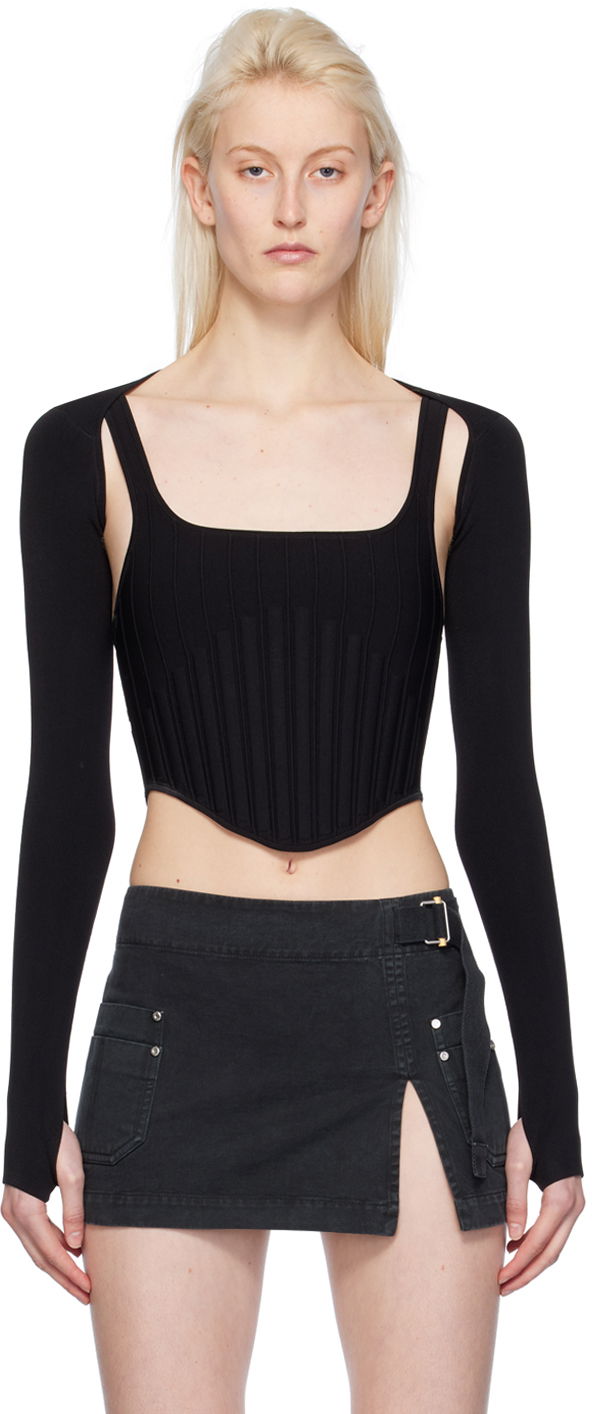 Nederdel Dion Lee Ventral Compact Corset Top Sort | A7772PS24