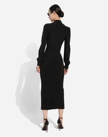 Nederdel Dolce & Gabbana Straight-Cut Midi Skirt Sort | F4CQBTFUGKFN0000, 2
