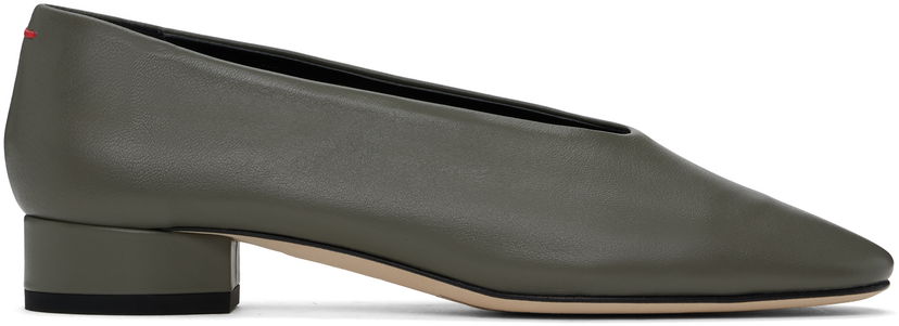 Tøj Aeyde Aeyde Delia Leather Ballerina Flats Grøn | A11-FL-GLVR25BL18-FW24-1007-007