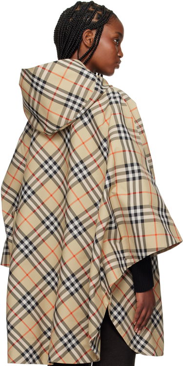Regnfrakke Burberry Burberry Packaway Check Twill Cape Jacket Beige | 8105325, 2