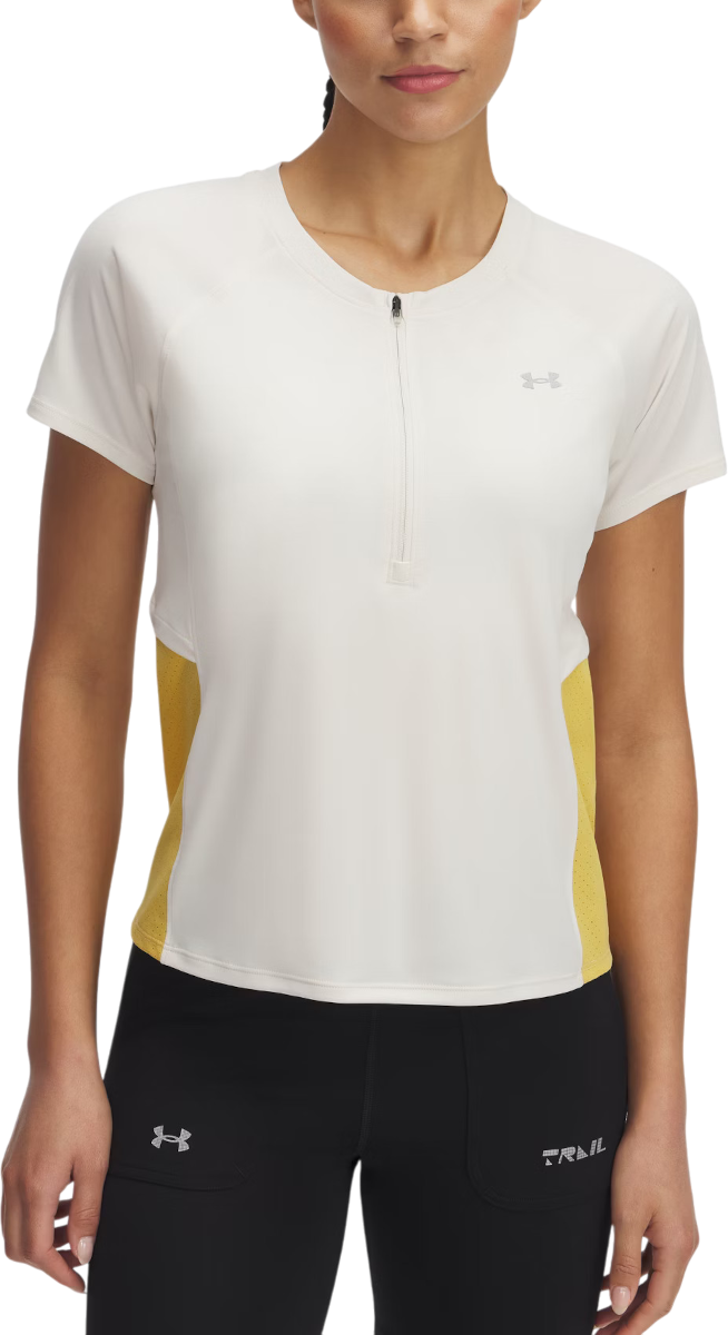 T-shirt Under Armour Trail Run Zip Short Sleeve T-Shirt Hvid | 1389607-279