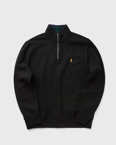 Sweatshirt Polo by Ralph Lauren Quarter-Zip Stand-Up Collar Sweatshirt with Plaid Lining Sort | 710981468001, 0