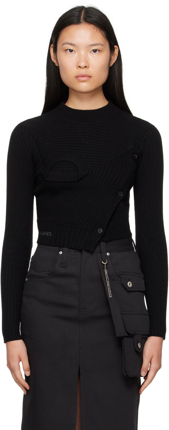 Sweater Feng Chen Wang Feng Chen Wang Ribbed Asymmetric Sweater Sort | FWF16KT02B