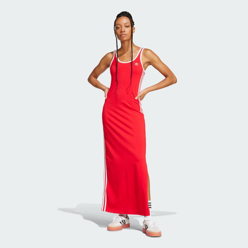 Kjole adidas Performance 3-Stripes Tank Maxi Dress Rød | JD4620
