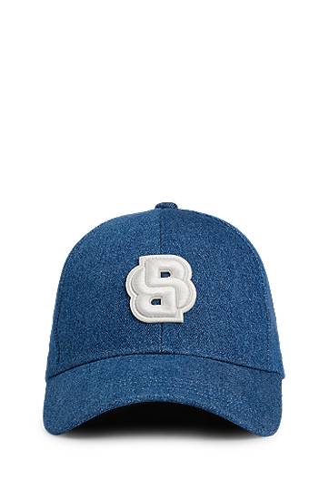 Kasket BOSS Denim Cap with Double B Monogram Blå | 50539517, 0