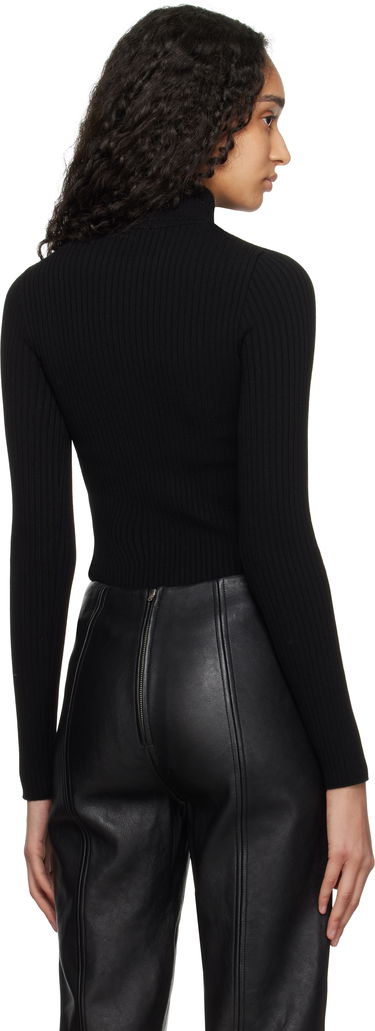 Sweater Courrèges Courrèges Reedition Rib Knit Mock Neck Sweater Sort | PERMPU022FI0001, 2