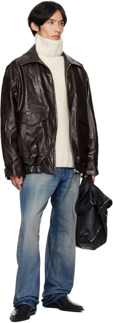 Jakke Maison Margiela MM6 Maison Margiela Sports Faux-Leather Jacket Brun | SH0AM0065 M35465, 3