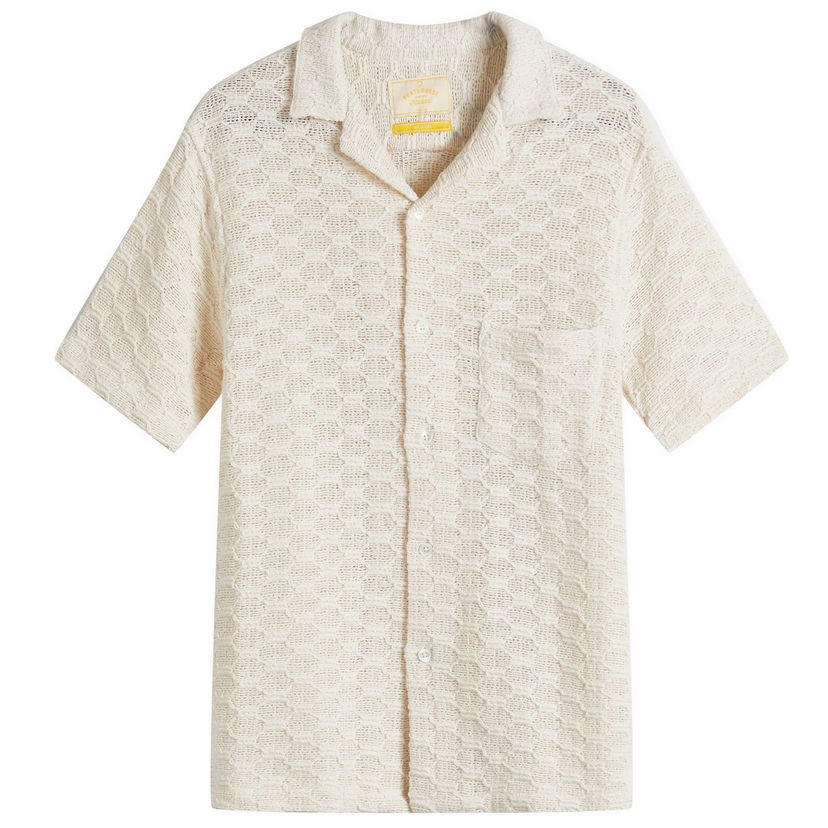 Skjorte Portuguese Flannel Portuguese Flannel Vacation Net Cotton Knit Shirt Beige | SS25-062-NAT