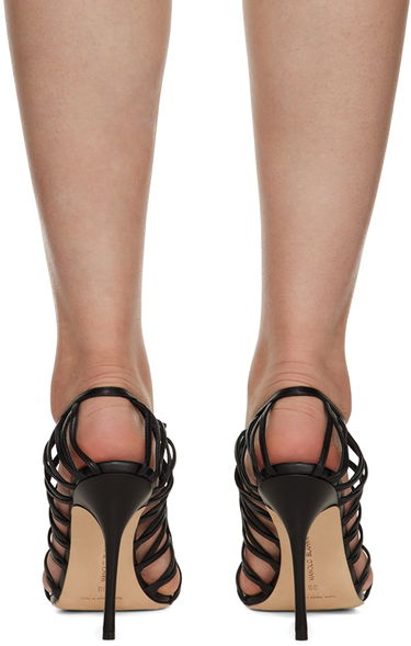 Skopleje Manolo Blahnik Manolo Blahnik Hamza Lace-Up Heeled Sandals Sort | 123-2204, 1