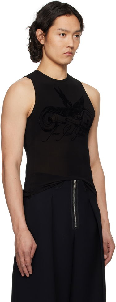 Tanktop Jean Paul Gaultier Jean Paul Gaultier Flock Tattoo Tank Top Sort | 25/34-F-DB055I-J082-00, 1