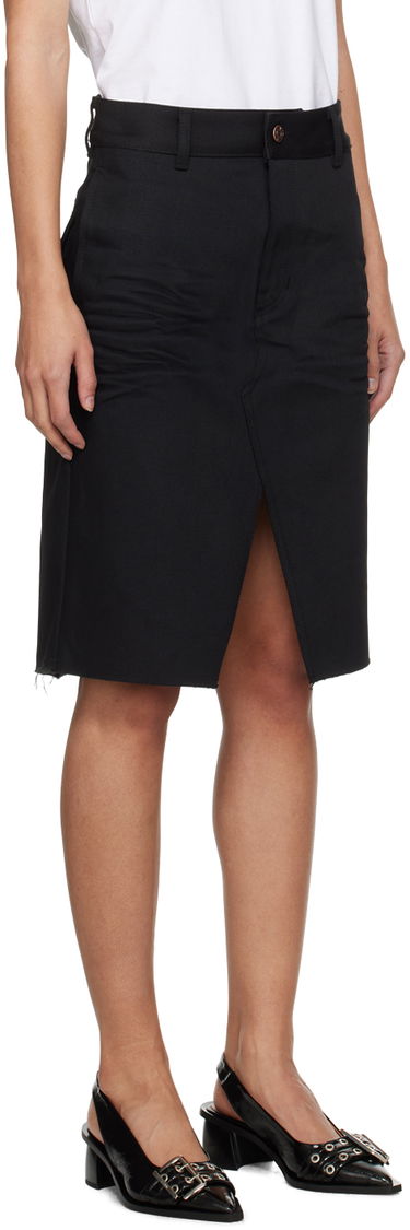 Nederdel We11done We11done Raw Edge Midi Skirt Sort | WD-DS0-24-303-W-BK, 1