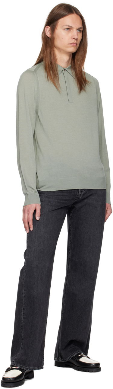 Polo skjorte Paul Smith Paul Smith Merino Long Sleeve Polo Grøn | M1R-570X-M02093-36, 3