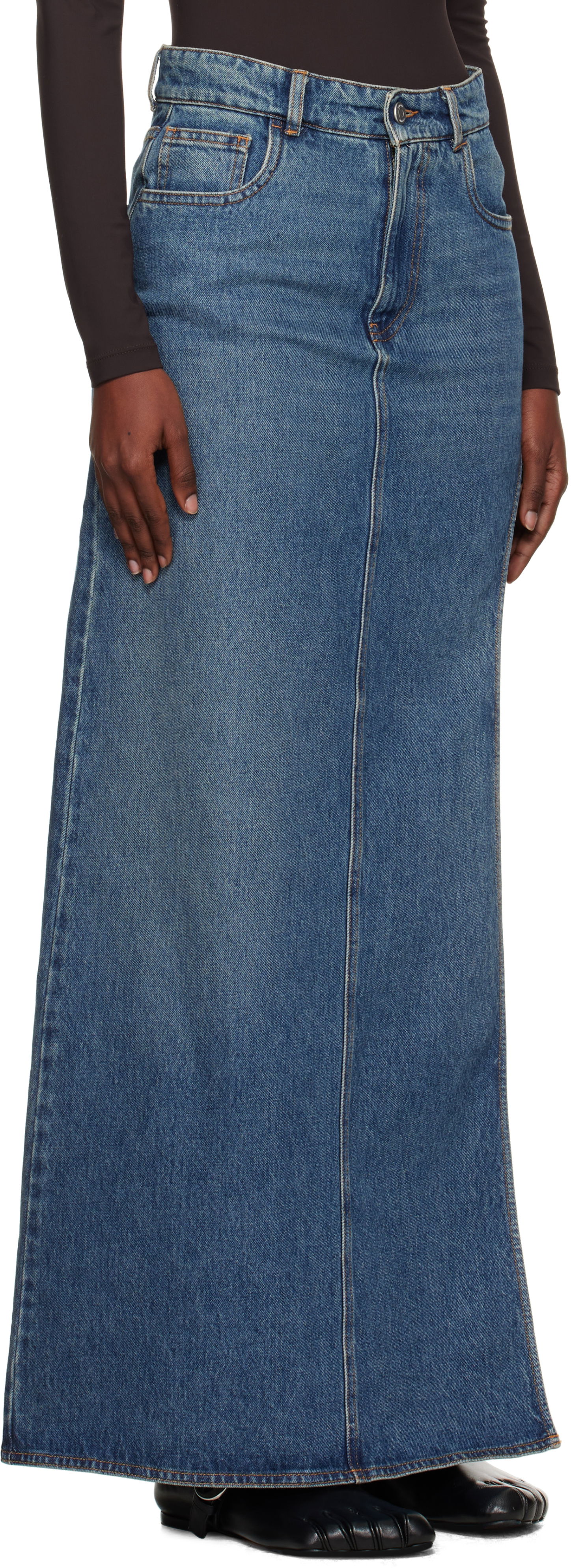 Nederdel Coperni Coperni Garter Belt Denim Maxi Skirt Blå | COPJ101F2014, 1