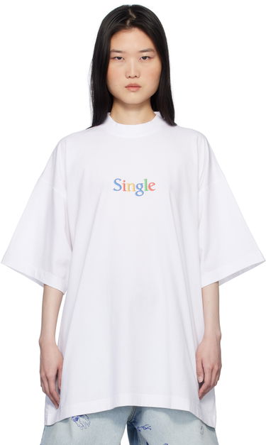 T-shirt VETEMENTS Vetements 'Single' Oversized T-Shirt Hvid | UA66TR700W, 0