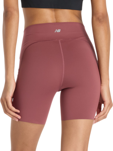 Shorts New Balance New Balance Sleek Pocket High Rise Short 6" Bourgogne | ws51271-wad, 1