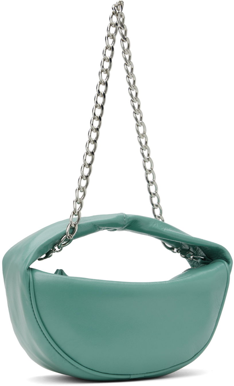 Skuldertaske BY FAR BY FAR Cush Cadet Creased Leather Shoulder Bag Grøn | MWBTH014LL002BL052PL, 1