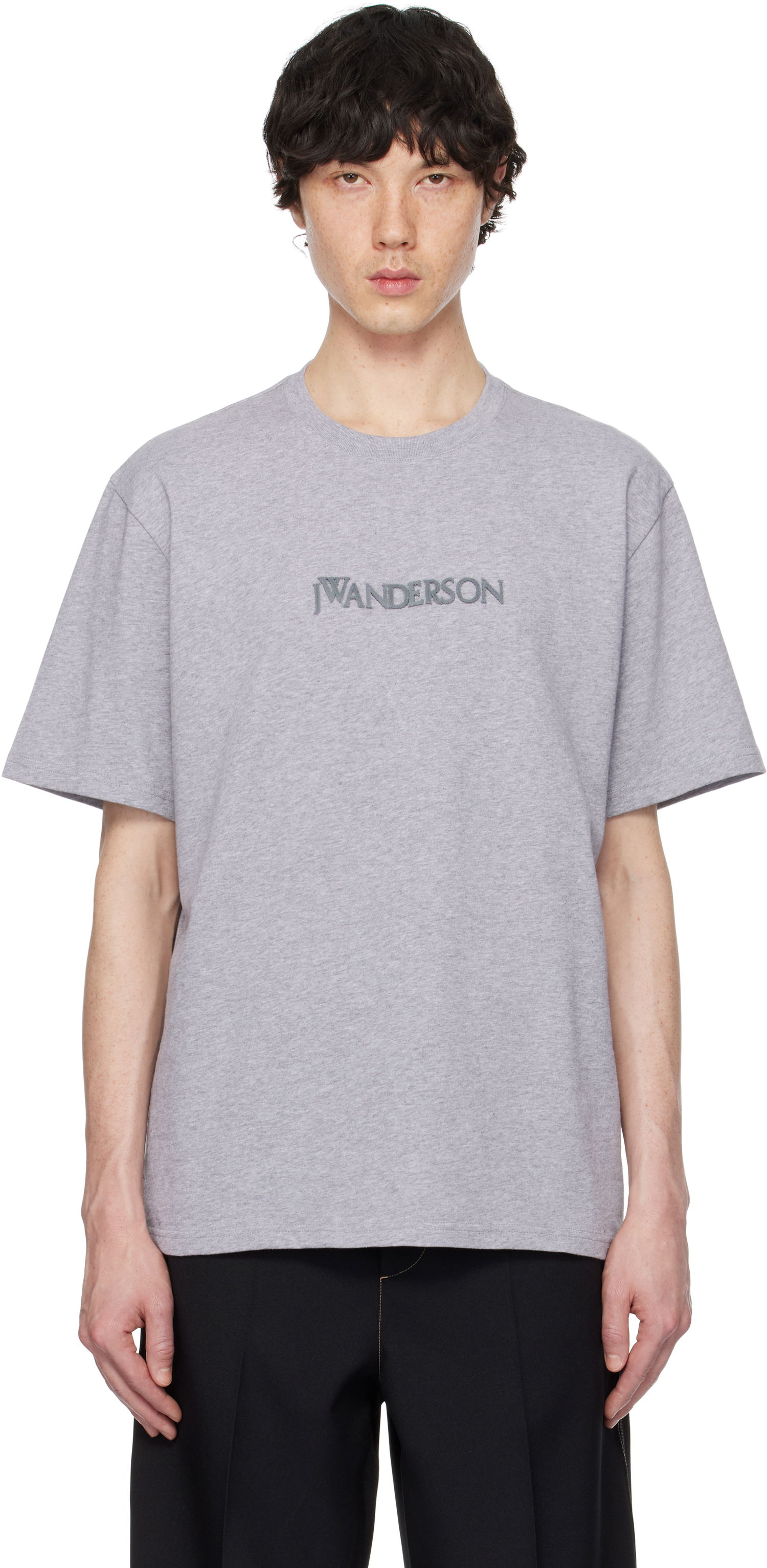 T-shirt JW Anderson JW Anderson Logo Embroidery T-Shirt Grå | JT0258-PG1510, 0