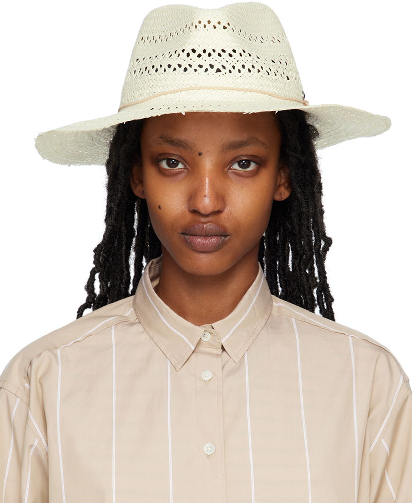 Hat rag & bone Elle Perforated Fedora by Beige | WJW23P1007PL07