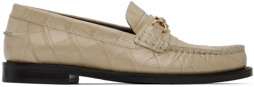 Tilbehør Versace Versace Medusa '95 Croc-Effect Loafers Beige | 1012123_1A08910_1KD4V