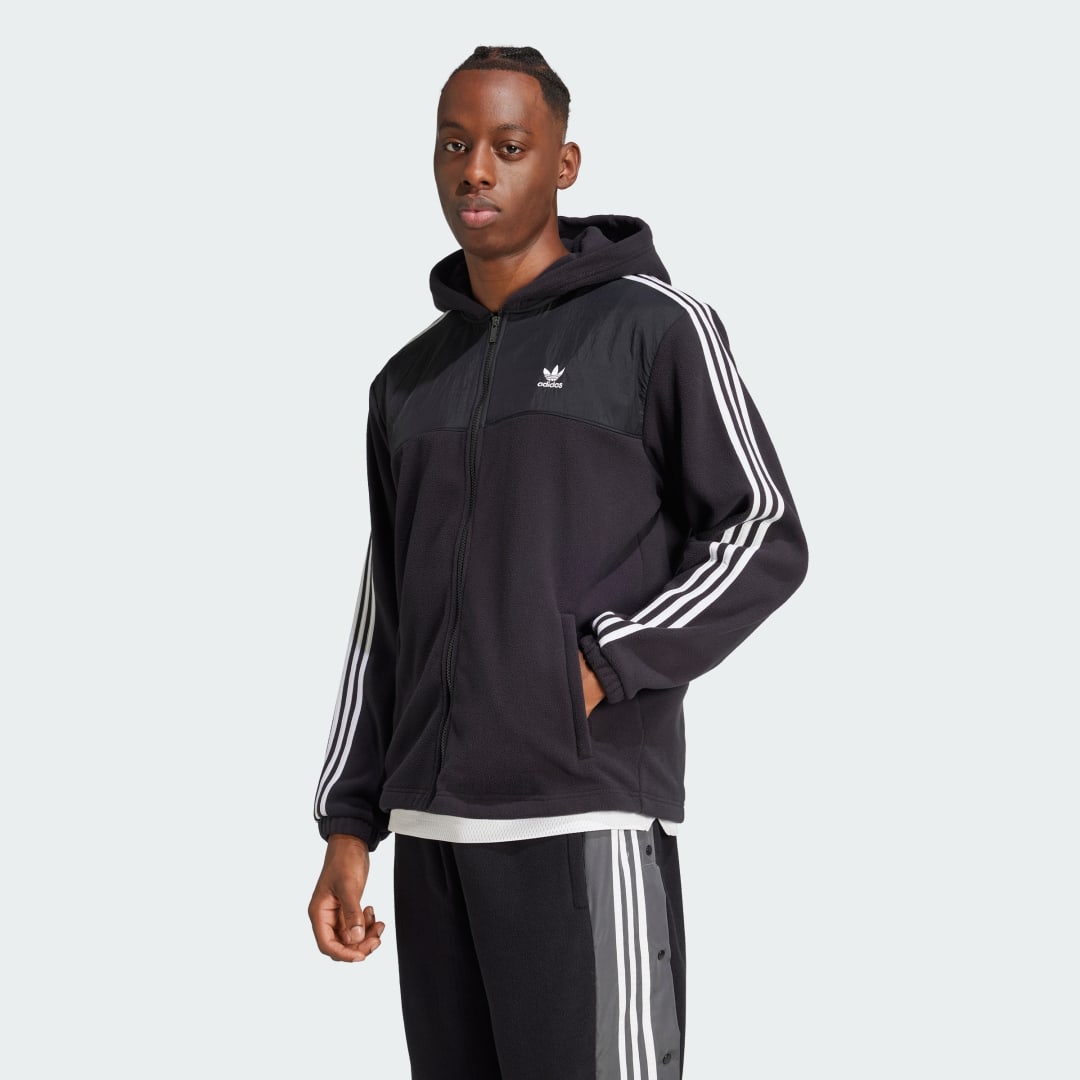 Sweatshirt adidas Performance Adicolor 3-Stripes Teddy Fleece Sort | IZ4802, 1