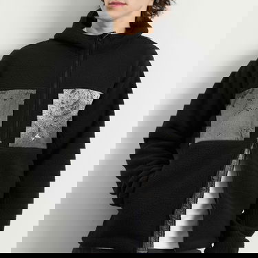 Sweatshirt Represent Clo 247 Borg Fleece Hooded Full-Zip Jacket with Textured Chest Pockets Sort | 247M100015-01, 5