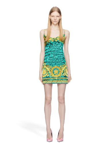 Kjole Versace Baroccodile Medusa '95 Minidress Grøn | 1011543_1A08904