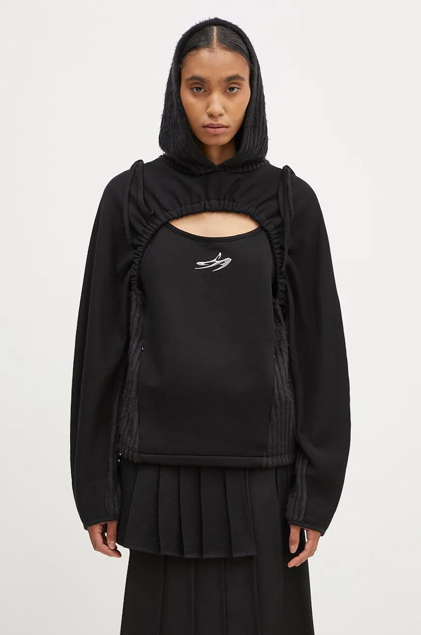 Sweatshirt Andersson Bell Hoodie Shirring Cut Out Sort | atb1193w