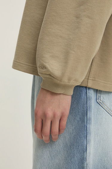 Sweater VETEMENTS VETEMENTS Oval Logo Cropped Boxy Sweatshirt Beige | UA66CW600T, 4