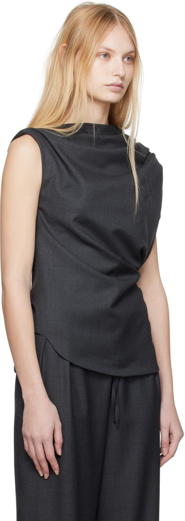 T-shirts og tank tops Loulou de Saison Loulou de Saison Lyra Draped Blouse Grå | LYRA, 4