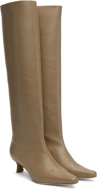 Sneakers og sko BY FAR BY FAR Stevie 42 Kitten Heel Tall Boots Beige | MWFBO066CL013BG017PL, 3