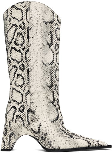 Sneakers og sko Coperni Snake Print Bridge Cowboy Boots Hvid | COPSH16F6003, 0