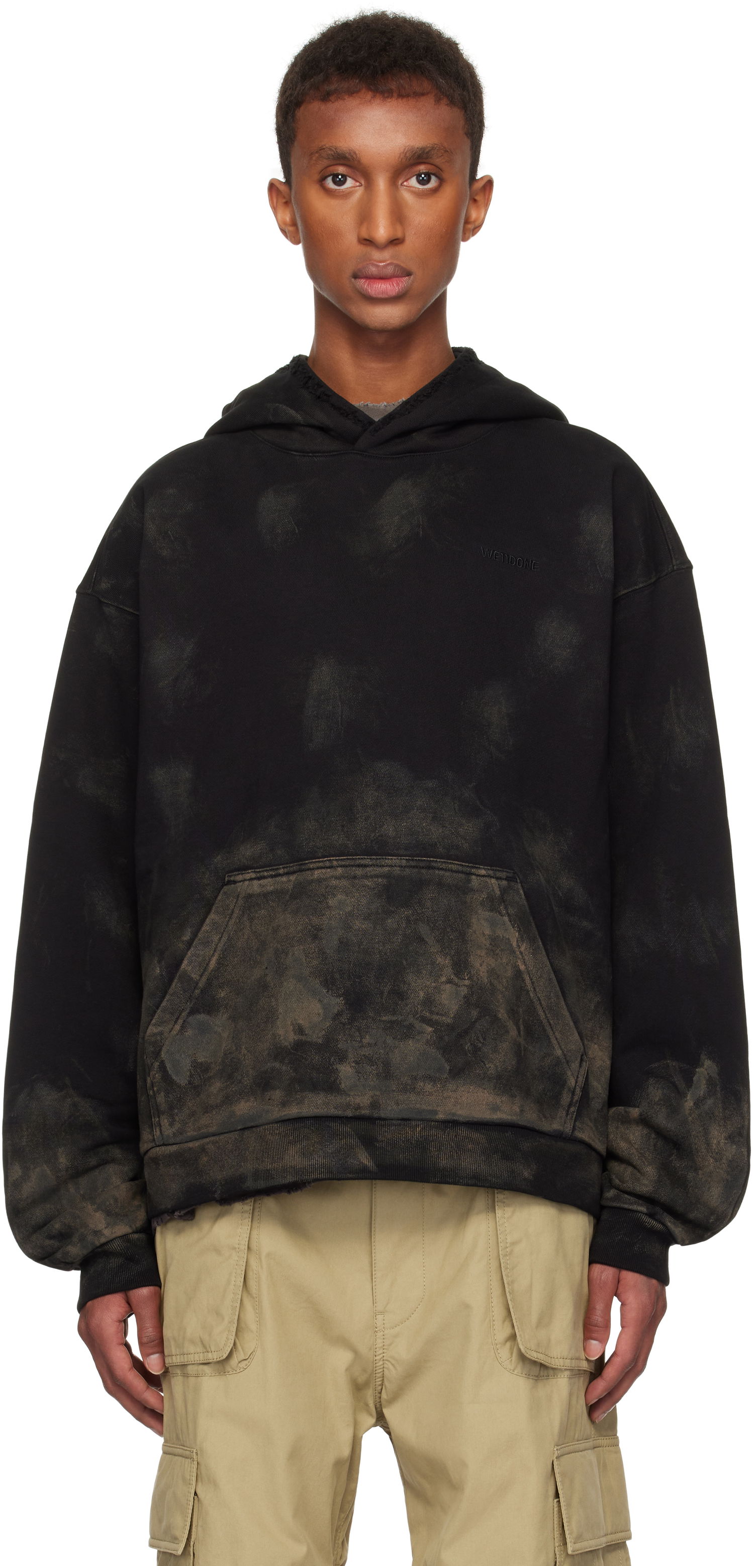 Sweatshirt We11done Muddy Hoodie Sort | WD-TH3-24-823-U-BK, 0