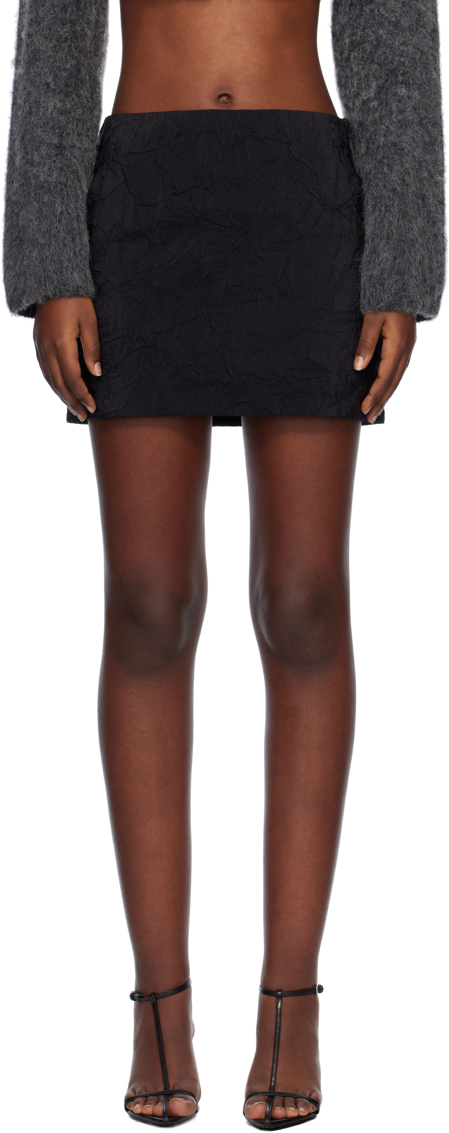 Nederdel Nanushka Textured Miniskirt Sort | NW24FWSK39100, 0