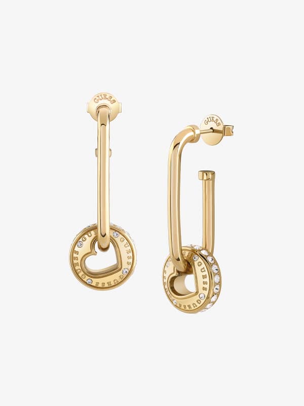 Øreringe GUESS “Rolling Hearts” Earrings Gul | JUBE03345JW, 0