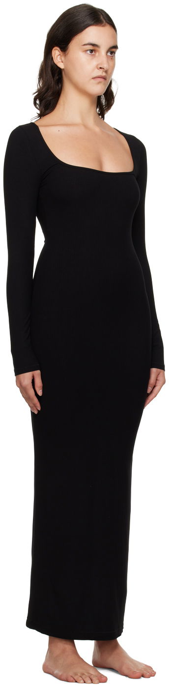 Kjole SKIMS SKIMS Soft Lounge Long Sleeve Maxi Dress Sort | AP-DRS-1701, 1