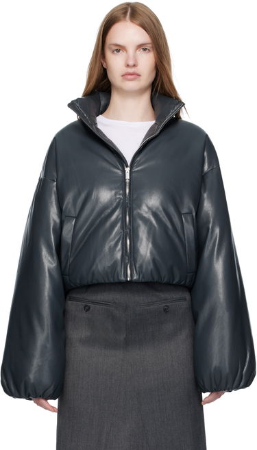 Puffer jakke Nanushka Nanushka Lilima Cropped Vegan Leather Puffer Jacket Sort | NW25PFJK01655, 0