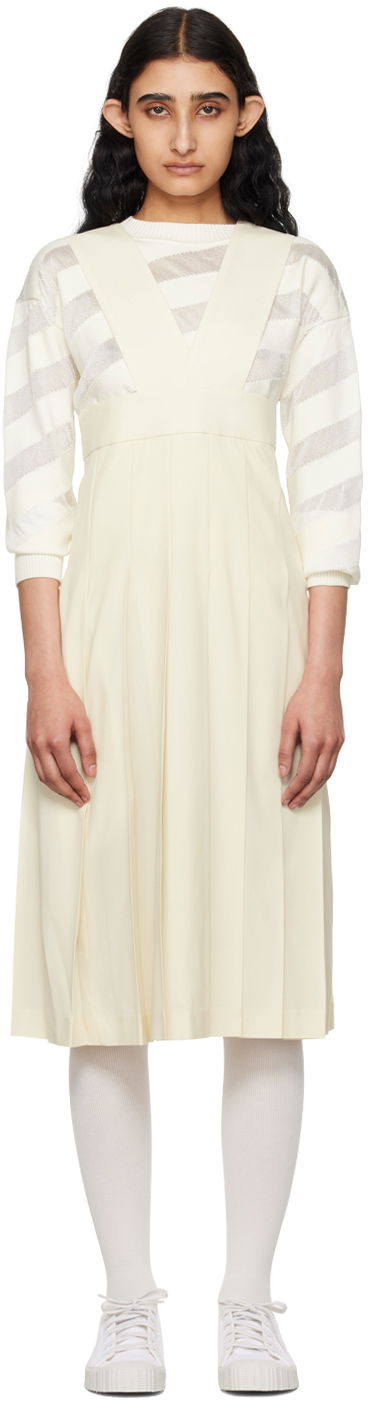 Kjole Comme des Garçons Comme des Garçons Girl Pleated Midi Dress Hvid | NM-A008-051