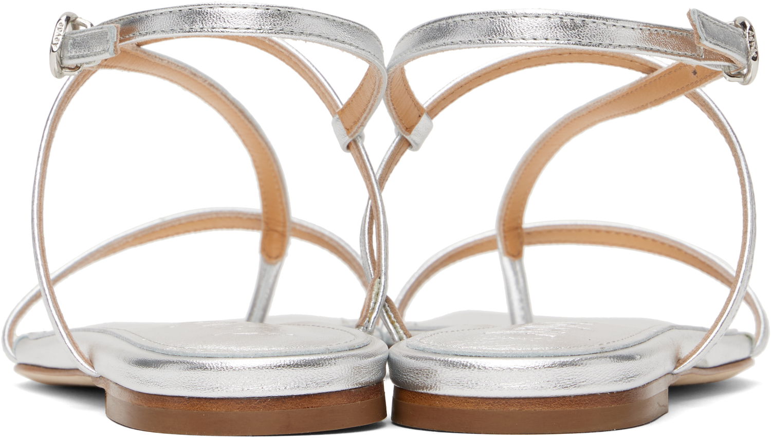 Skopleje Aeyde Aeyde Ella Leather Toe-Post Sandals Metalisk | A11-FS-BERS8MFL-0121-920-007, 1